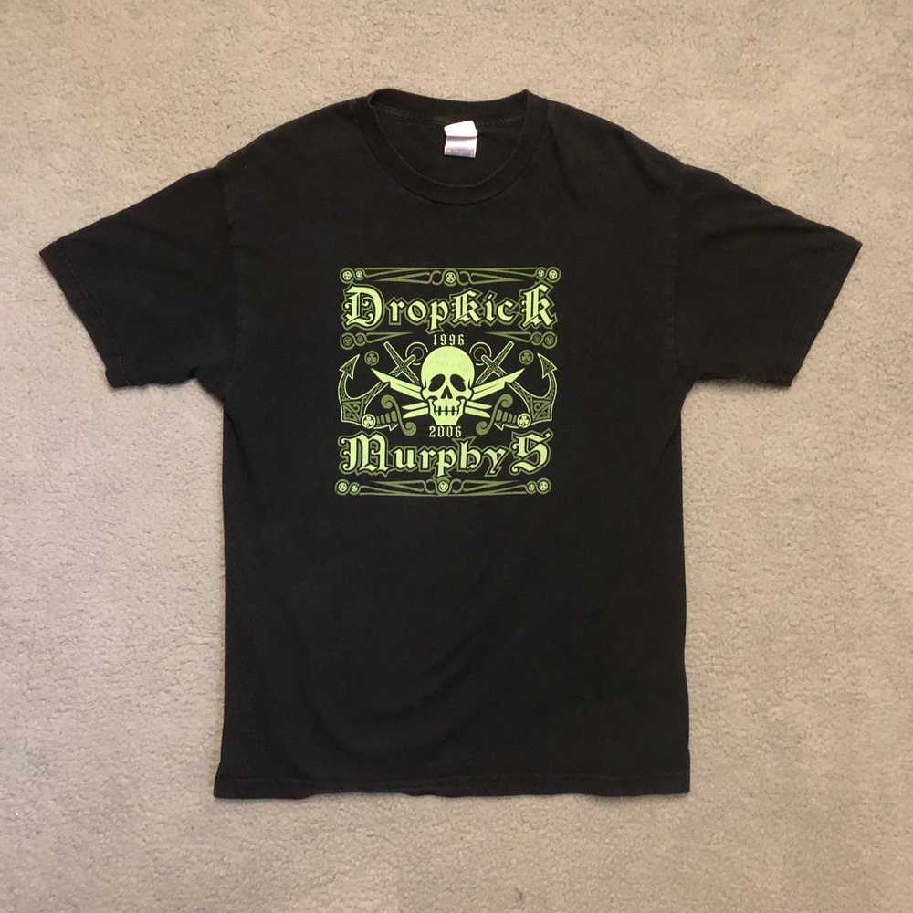 Vtg 2006 Dropkick‎ Murphys Band T-Shirt Black Green Large Irish Punk Rock Y2K